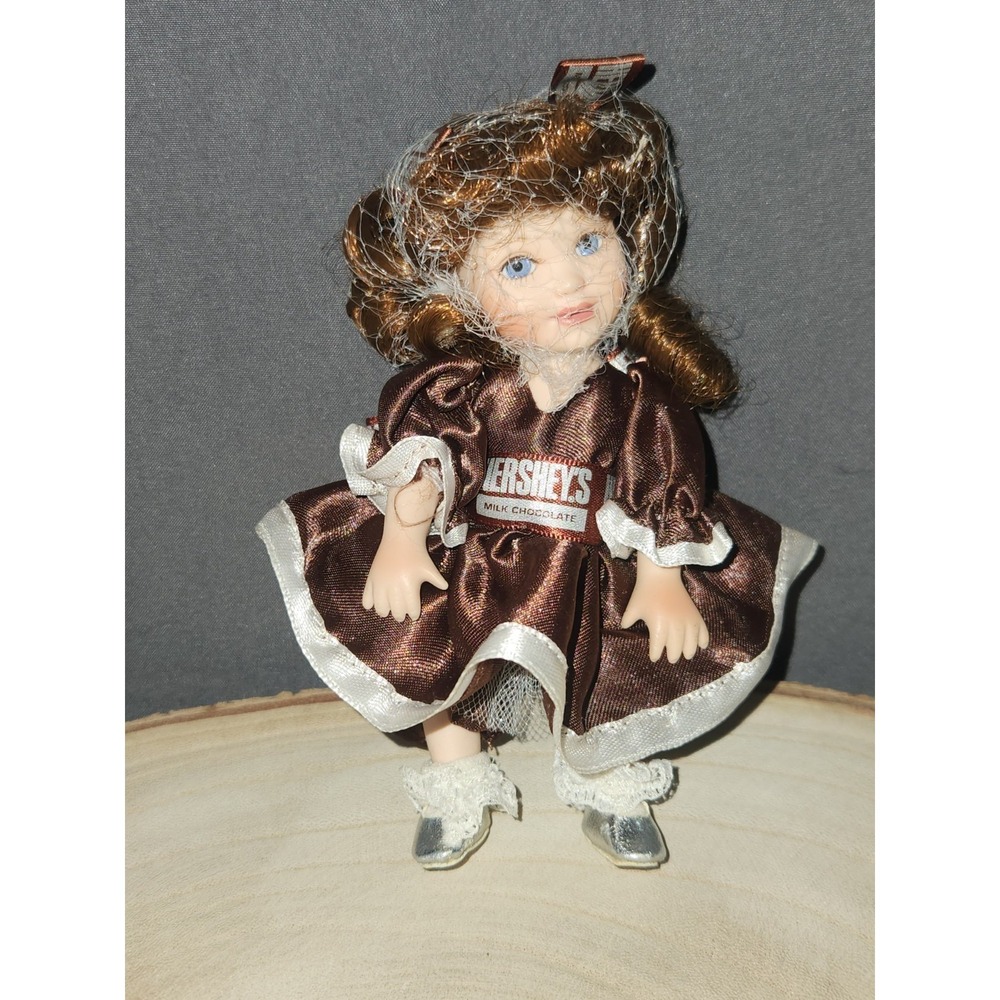 Marie Osmond Tiny Tot Milk Chocolate Porcelain Doll~2008‎